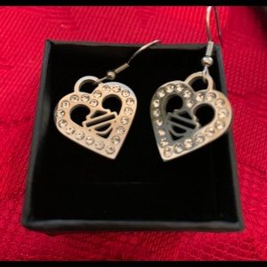 Harley-Davidson Jewelry - NEW !🔥Heart HD Rhinestone Earrings Harley-Davidson Jewelry - NEW !🔥Heart HD Rhinestone Earrings